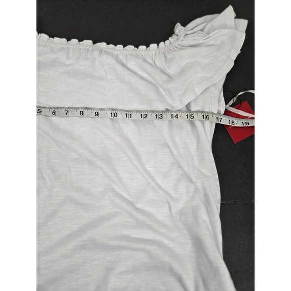 NWT White Ruffle Off-Shoulder lined Top By Saks Fifth Avenue Boho cottage‎ - Picture 6 of 11